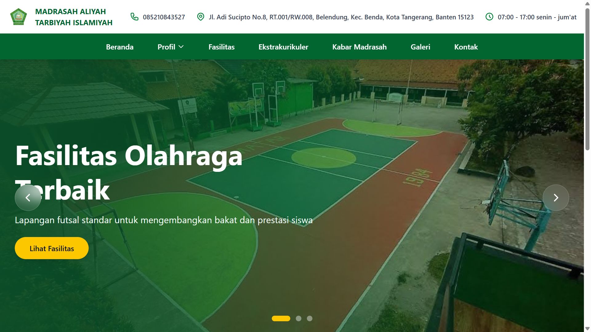 Screenshot website sekolah MA Tarbiyah Islamiyah Benda buatan SukaSuka.web